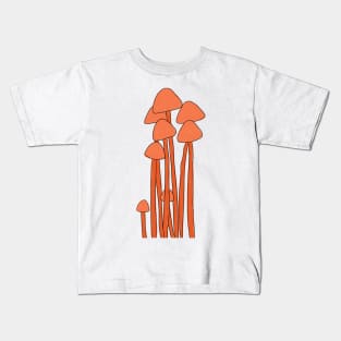 Orange Mushroom Family Kids T-Shirt